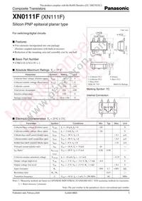 XN0111F00L Datasheet Cover