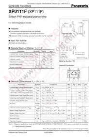 XP0111F00L Datasheet Cover