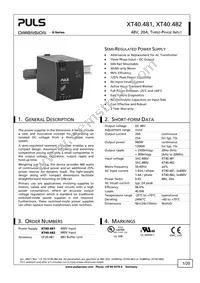 XT40.481 Datasheet Cover