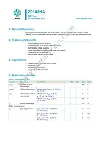 Z0103NA Datasheet Cover