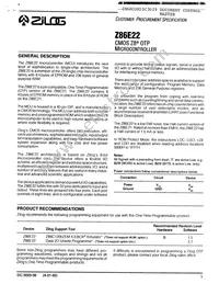 Z86E2204PSC Datasheet Cover