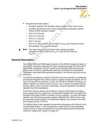 Z86L8808PSCR2607 Datasheet Page 9