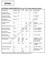 ZDT651TC Datasheet Page 2