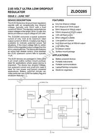 ZLDO285T8TA Datasheet Cover