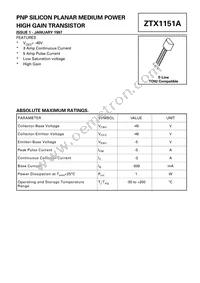 ZTX1151ASTZ Datasheet Cover