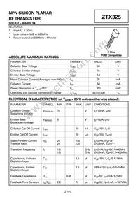 ZTX325STZ Datasheet Cover