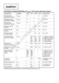 ZUMT617TC Datasheet Page 2