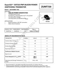 ZUMT720TC Datasheet Cover