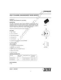 ZVP4525ZTA Datasheet Cover