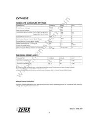 ZVP4525ZTA Datasheet Page 2