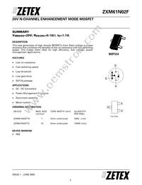 ZXM61N02FTC Datasheet Cover