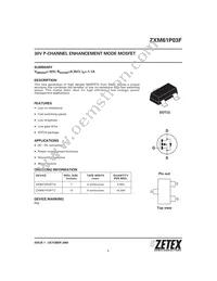 ZXM61P03FTC Datasheet Cover