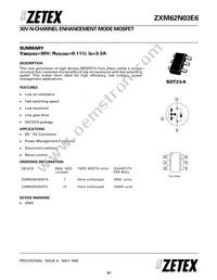 ZXM62N03E6TA Datasheet Cover