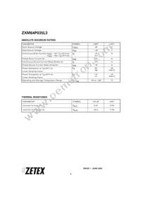 ZXM64P035L3 Datasheet Page 2