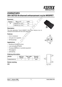 ZXMN2F30FHTA Datasheet Cover