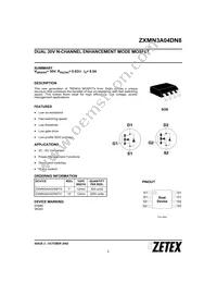 ZXMN3A04DN8TC Datasheet Cover