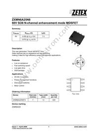 ZXMN6A25N8TA Datasheet Cover