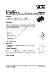 ZXMP2120FFTA Datasheet Cover