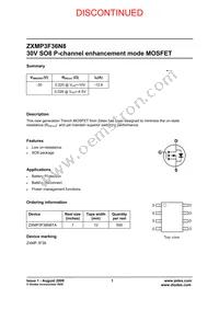 ZXMP3F36N8TA Datasheet Cover