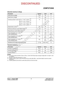 ZXMP3F36N8TA Datasheet Page 2