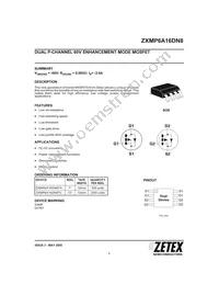 ZXMP6A16DN8TC Datasheet Cover