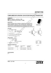 ZXTD6717E6TC Datasheet Cover