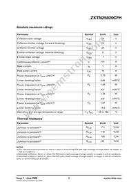 ZXTN25020CFH Datasheet Page 2