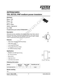 ZXTP25015DFH Datasheet Cover